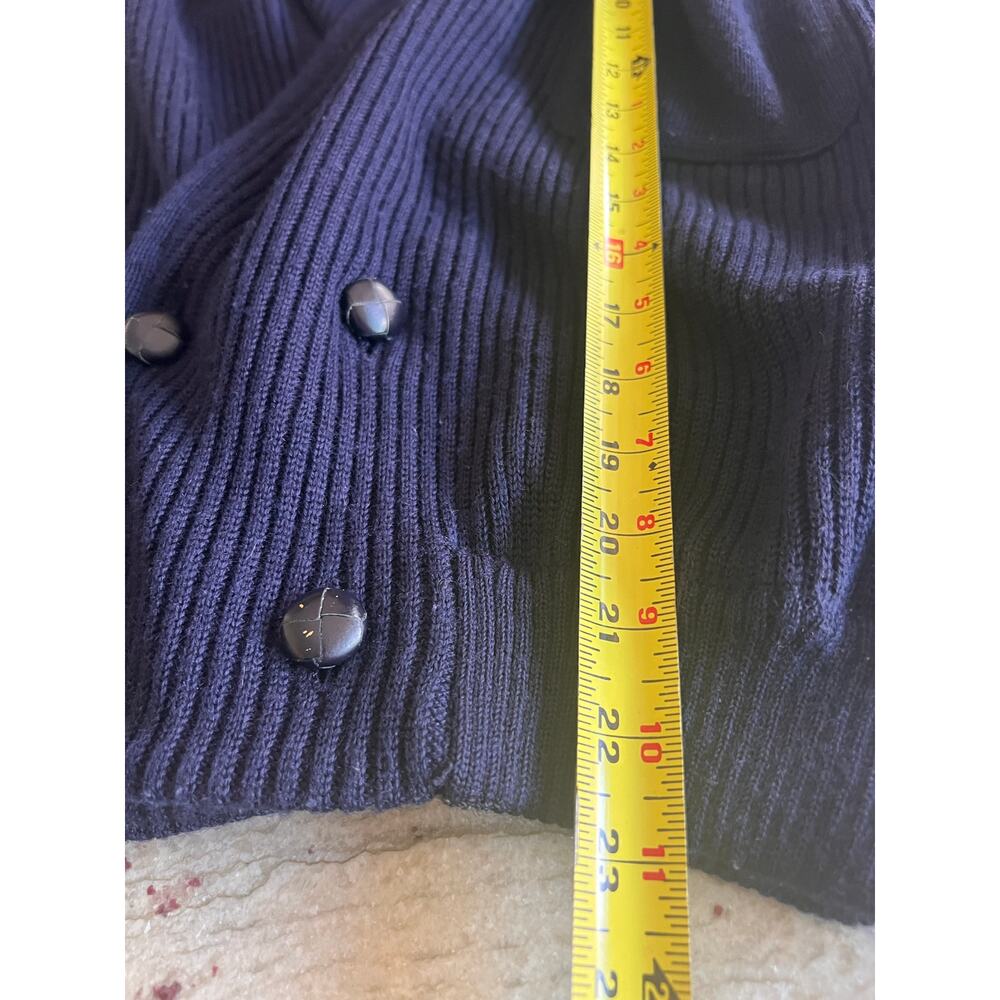 Portobellos VintageTwo-Button Knitted Sweate Blue Low Neck Long Sleeved - Picture 9 of 16
